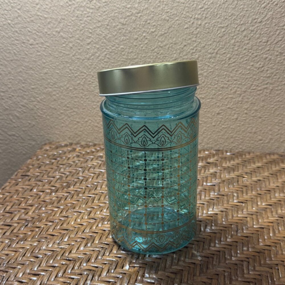 World Market  Jaipur Storage Container Decorative Glass Jar Lid - Picture 2 of 9